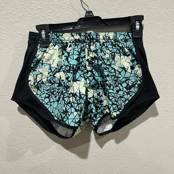 Soffe Black & Teal Mosaic Athletic Shorts Low Rise Size Small EUC - Picture 1 of 3